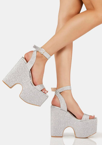 Silver Ariyah Platform Heels