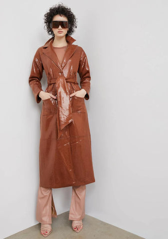Rise To The Top Patent Trench Coat
