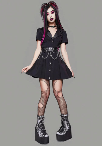 Strange Vices Belted Shirt Dress