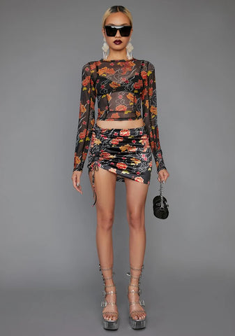 Honest Confessions Ruched Mini Skirt