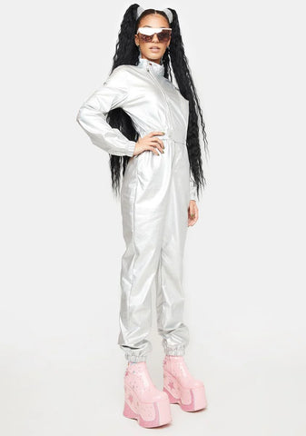 Space Landing Metallic Jumpsuit