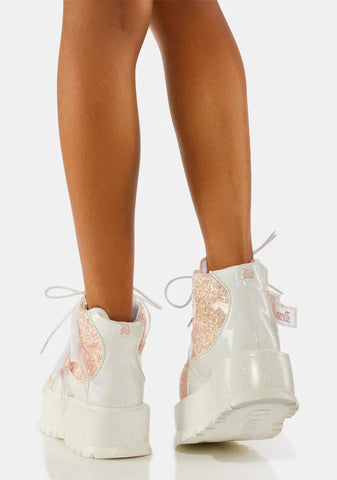 White Slacker-50 Holographic Boots