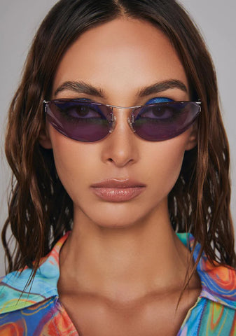 Deleon Purple Rimless Sunglasses