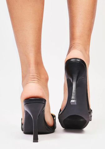 Onyx In The Mix Chain Heels