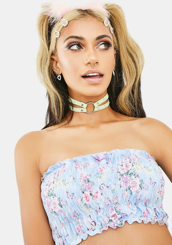 Corner Of The Club Double Strap O-Ring Choker