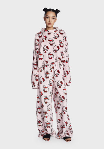 Hello Kitty Fuzzy Jumper And Trouser Set
