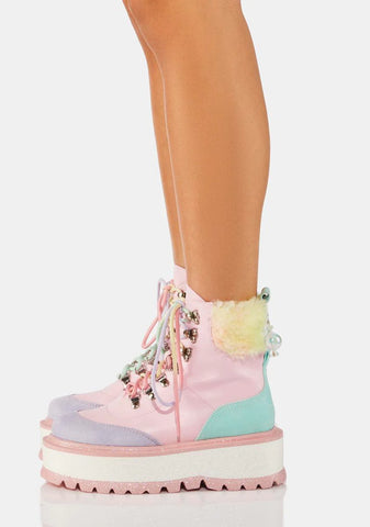Candy Tears Glitter Platform Boots