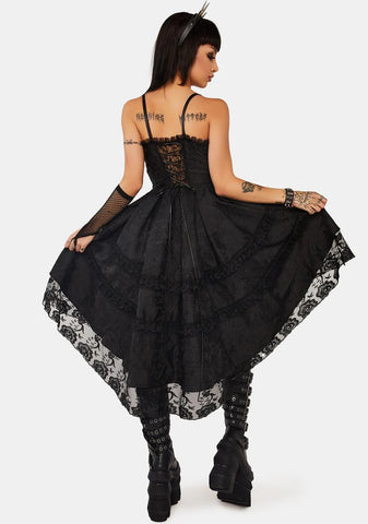 Magic Girl Pleated Rose High Low Dress