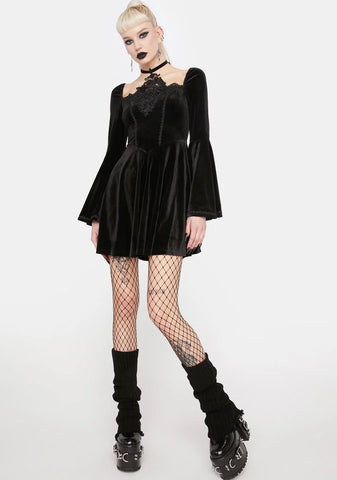 Black Flower Halter Dress