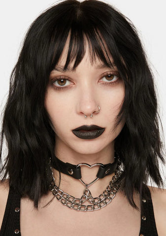 Heart Ring Hanging Chain Choker