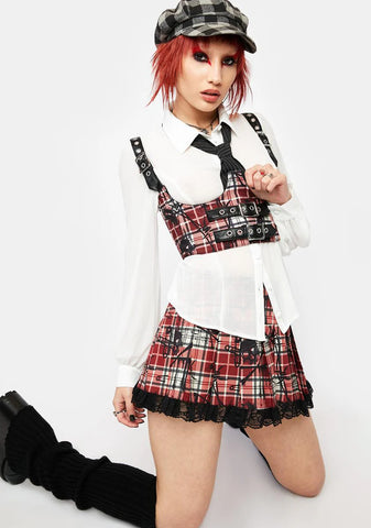 Lust Or Envy Plaid Underbust Corset