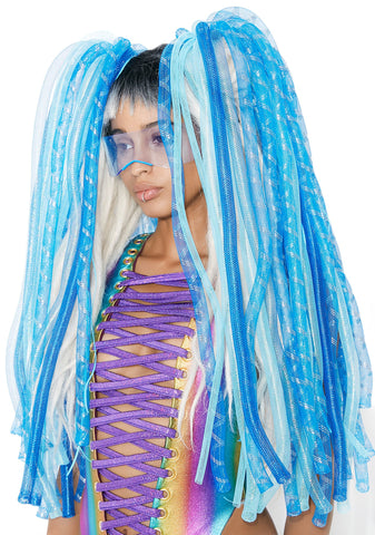 Aqua Cyberlox Tie-In Hair Falls