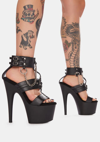 Adore-761 Platform Strappy Sandal-Black PU