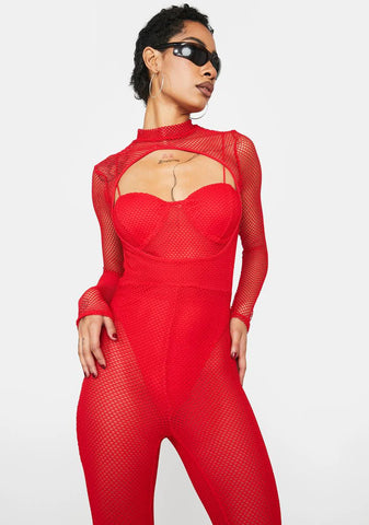 Fire Free Formation Fishnet Catsuit