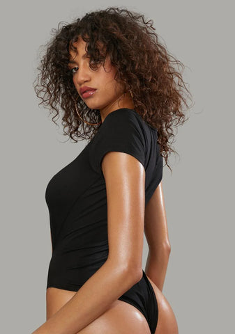 Fierce Interaction Tie Front Bodysuit