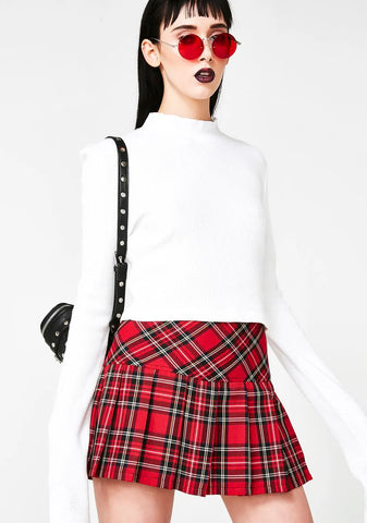 Pleated Bloody Plaid Skirt