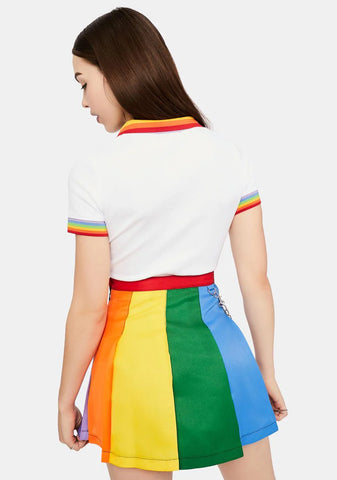 All Is Bright Rainbow Pleated Mini Skirt