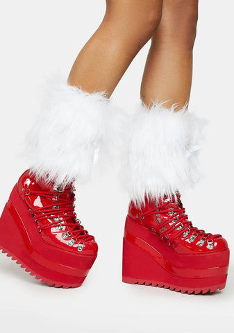 White Fur Boot Topper