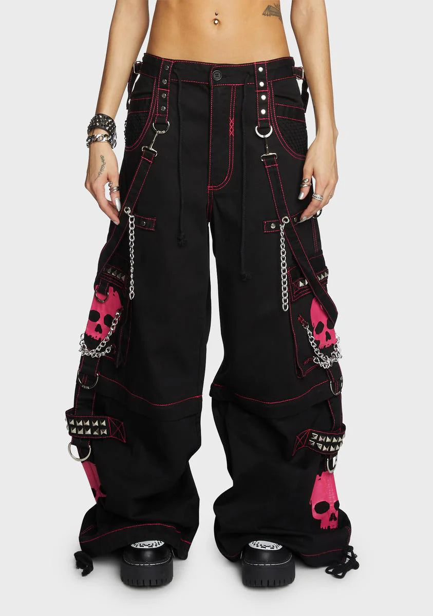 Pink Super Skull Wide Leg Pants