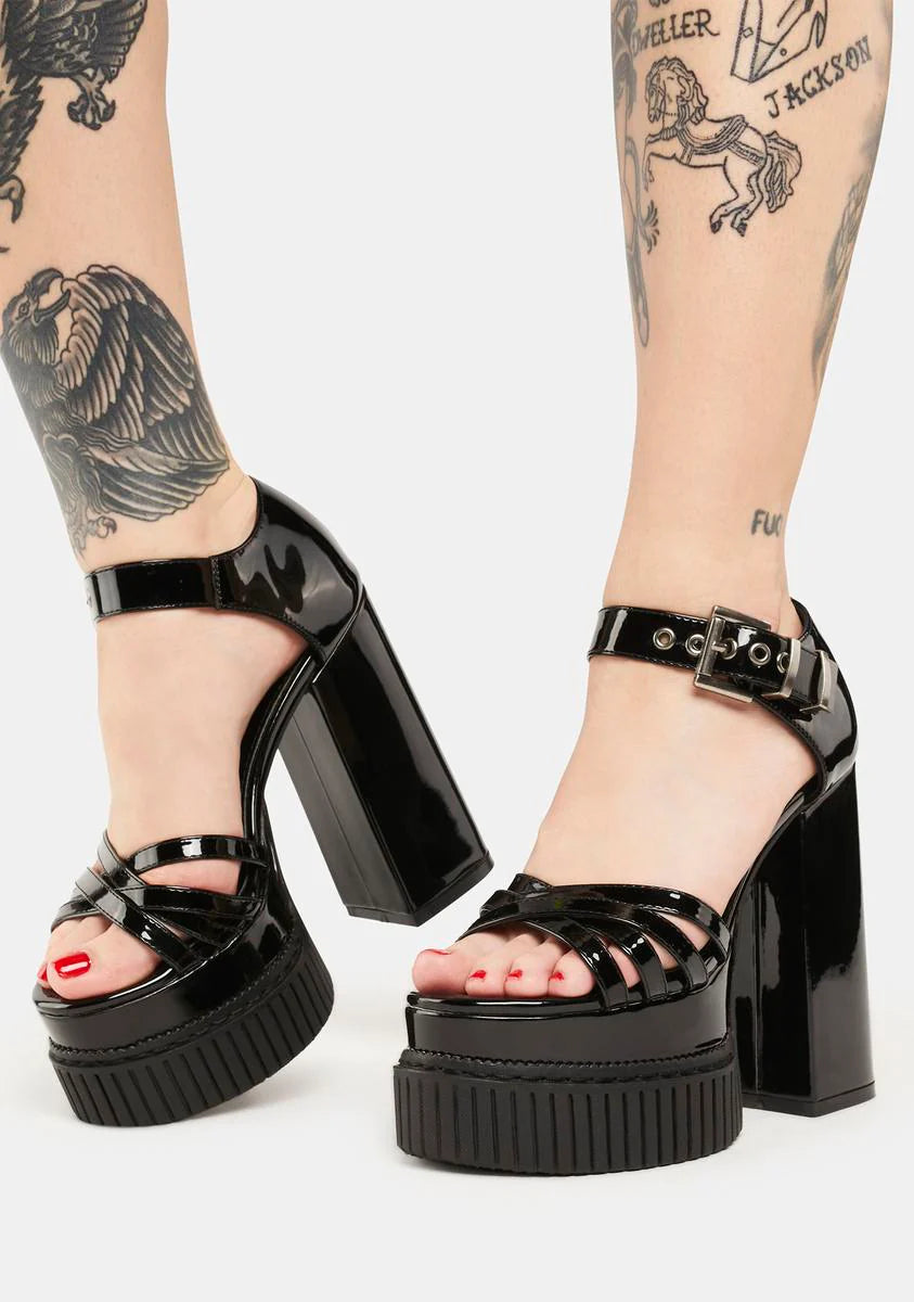 All Star Patent Vinyl Platform Heels