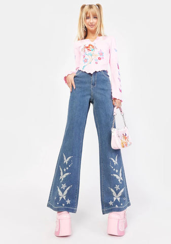 Trails Of Glitter Flare Jeans