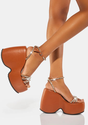 Brown Ramsey Platform Heels