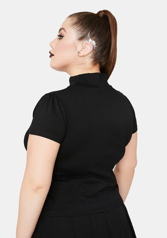 Her Dark Universe Embroidered Fairy Mock Neck