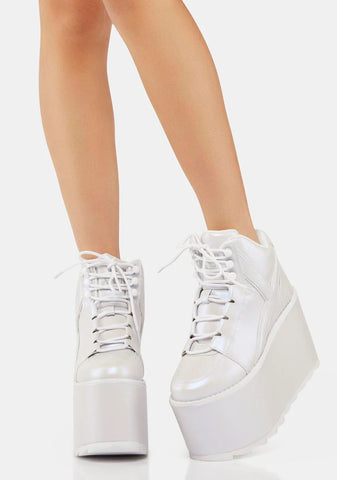 White Pearl Qozmo Platform Sneakers