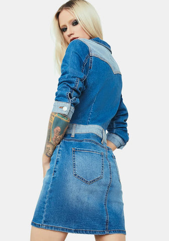 New Reputation Denim Shirt Dress