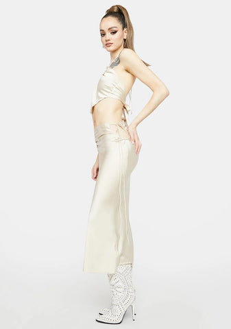 Try Your Best Satin Skirt Set