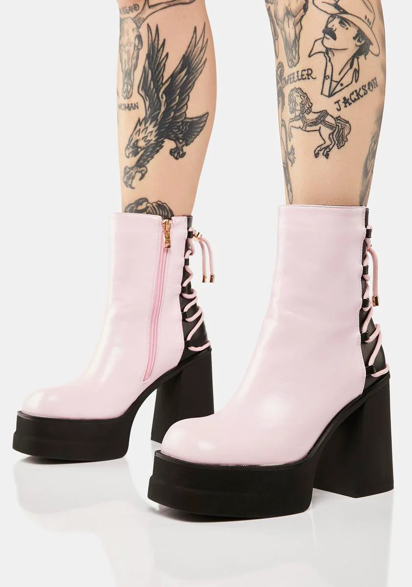 Ahariah Lace-Up Platform Boots