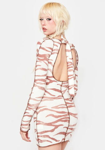 Mauve Zebra Mini Dress