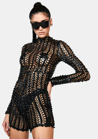 Darky Love So Lucky Fishnet Romper