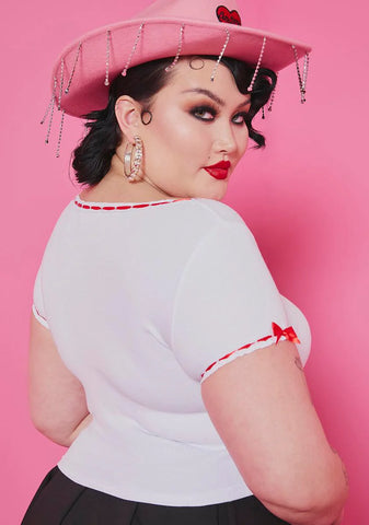 Plus A Little Ditty Ribbon Trim Tee