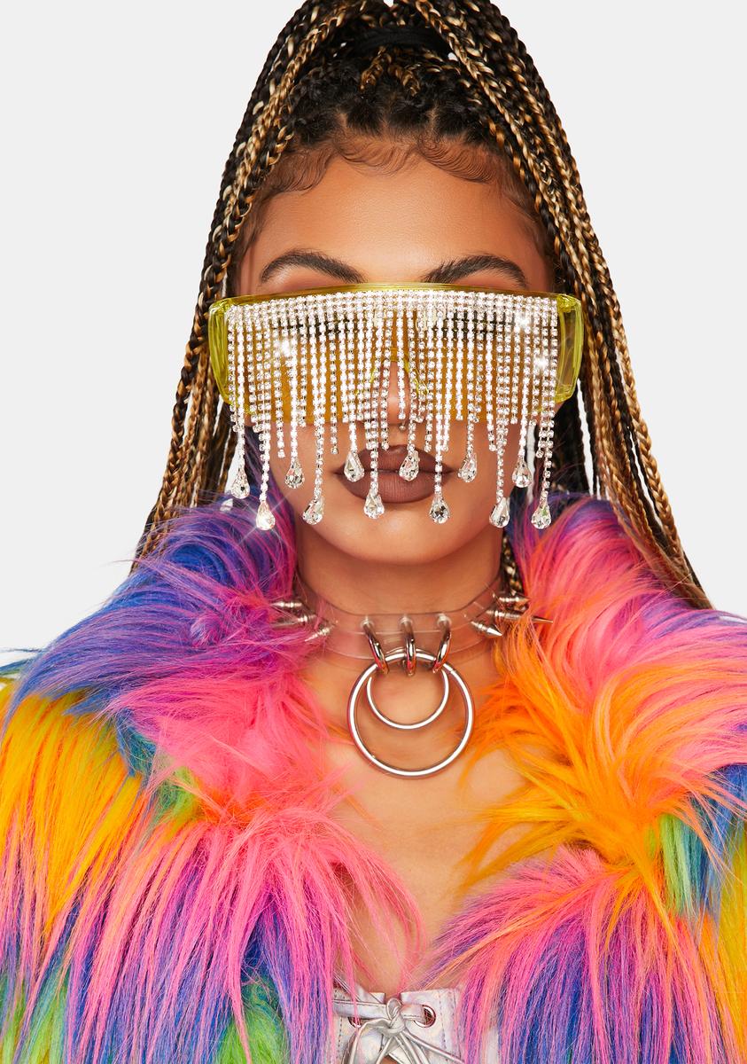 Citrus Hate The Game Rhinestone Sunglasses