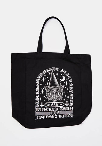 Witchy Cat Tote Bag