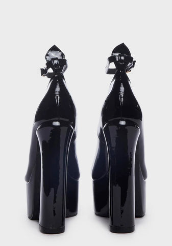 Black Luciana Patent Platform Heels