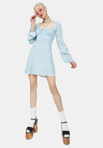 Chicks Dig It Long Sleeve Floral Mini Dress