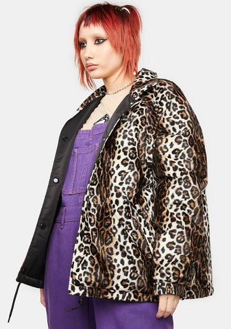 Reversible Leopard Print Coach Jacket