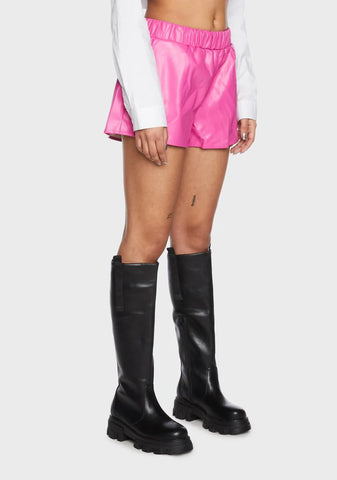 Count On Me Vegan Leather Shorts