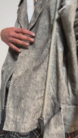 Live Thru This Acid Wash Moto Jacket