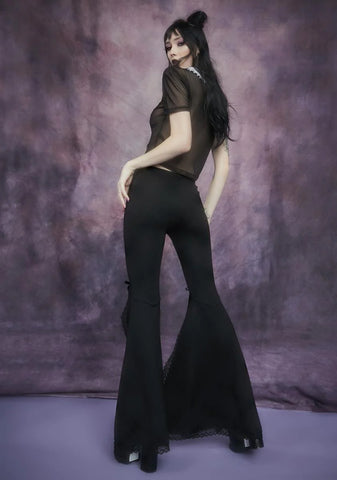 Initiation Into Darkness Front Split Bell Bottoms