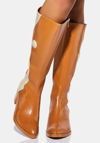 Tan Balancing Act Knee High Boots