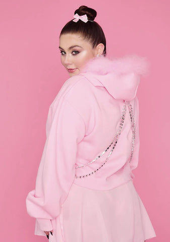 Plus Blinged N' Babied Rhinestone Hoodie