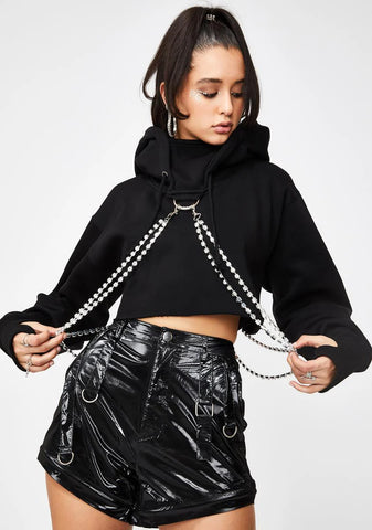 Icy N' Dangerous Rhinestone Chain Hoodie