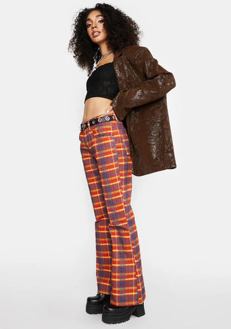 Register Plaid Flare Jeans