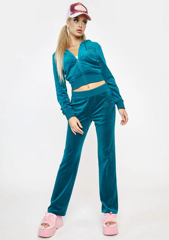 Sapphire Wave Classic Velour Hoodie