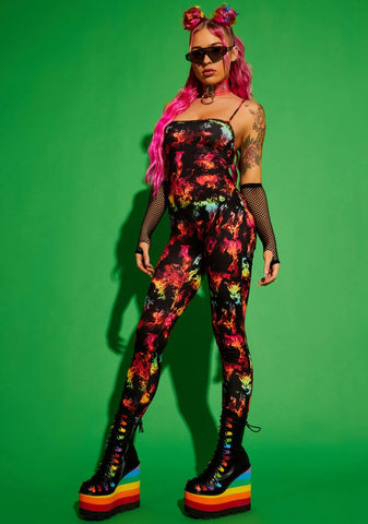 Stay Vibrant Flame Print Catsuit