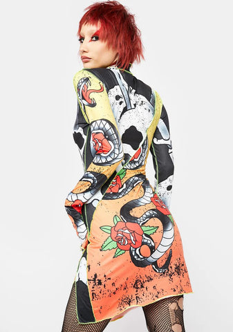 Morose Moves Spliced Mini Dress