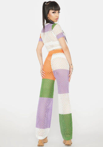 Lavender Make A Bet Crochet Pants